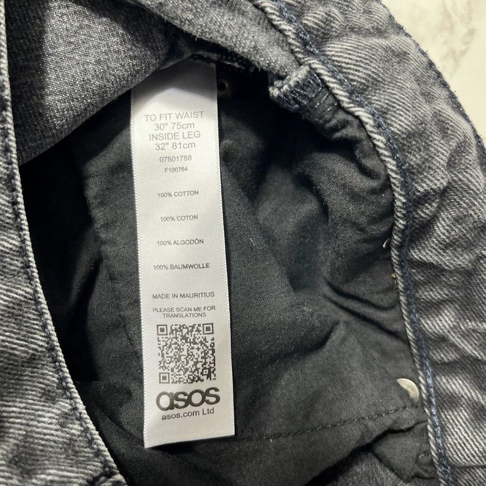 ASOS Straight Leg Jeans Black Women's Size 30 EUC - Picture 8 of 9